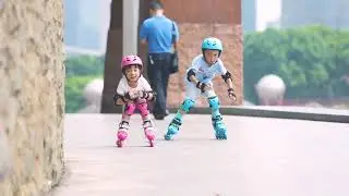 B&eacute; sử dụng gi&agrave;y patin Flying Eagle NT Combo Set