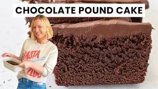 Best Chocolate Pound Cake EVER (Rich, Dense & Double Chocolate Ganache)