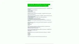 California Motorcycle Safety Program Test Questions and Answers 10091