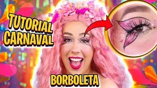 MAKE DE BORBOLETA FÁCIL PARA O CARNAVAL | TUTORIAL | #CARNVALDAPUDIM