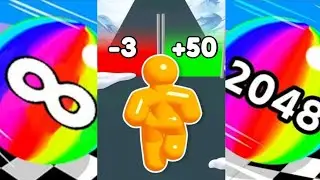 Ball Run INFINITY vs Tall Man Run vs Ball Run 2048 gameplay walkthrough all levels iOS Android