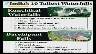 Top 10 Waterfalls of India Nature's Majestic Cascades / भारत के शीर्ष 10 झरने प्रकृति की भव्य धाराएँ