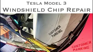 Safelite windshield repair on Tesla Model 3