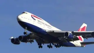 G-CIVG British Airways 747-400 landing at London heathrow airport