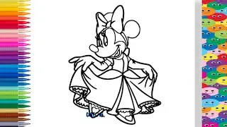 Minnie mouse 🐭 drawing 🖌️🎨 | Disney junior cartoon | Colouring 🌈✨ craft