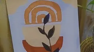 How to make an abstract minimalist art ( brown and light peach colours)