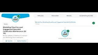 Marketing Cloud Account Engagement Specialist Certification Maintenance (SU '25) | Salesforce