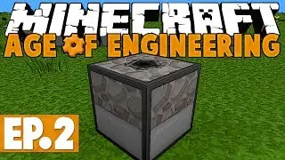 Minecraft Age of Engineering! #2 - Automatic Mining....Slowly! [Twitch VoD]