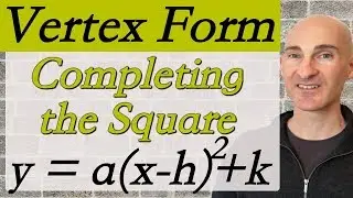 Parabola Vertex Form for Quadratic Functions (by Completing the Square)