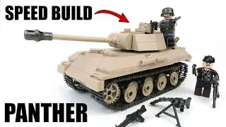 QuanGuan 100245 Panther Medium Tank - WWII Tank Building Bricks - Lego MOC Speed Build