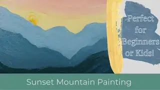 Mountain Range Sunset Painting