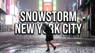 Times Square, New York City Covered in Snow | Winter Storm (01.07.2022)