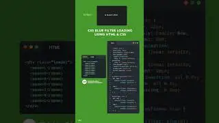 CSS Blur Filter Loading - Using HTML & CSS 