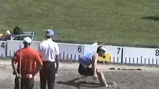 Frederick Bouchard's first canadian title, 6.47m in long jump at the 1999 Legions with slow motion