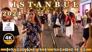 Istanbul Istiklal Street Nightlife 4K Walking Tour | Hidden Cafes, Street Food & Bars | Oct 2024