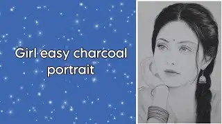 Girl easy charcoal portrait | Renuka Art Galore 🎨 #drawing