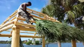 The Seminole Indians built us this incredible tiki hut made out of cypress logs #tiki #island #viral