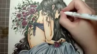 Copic Marker Illustration: Rose Wings