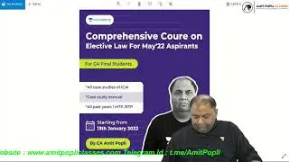 CA Final-Elective Law Paper 6D-New Batch