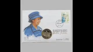 2001 Golden Jubilee 100 Days To Go 50p Coin Cover - Isle of Man First Day Cover