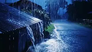 Deep Night ASMR: Heavy Rainfall Embracing Quiet Villages Beneath a Calm and Endless Sky 42