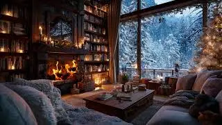 Warm Winter Fireplace & Peaceful Piano  Relaxing Ambience for Sleeping, Studying & Healing