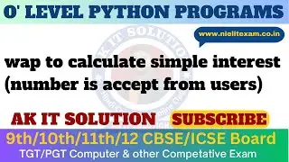 Calculate Simple Interest in Python || Program Calculate Simple Interest || Simple Interest Program