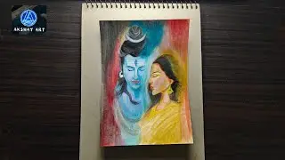 How to paint Shiva Parvati Art Tutorial | Acrylic painting | Spirituality | timelapse | om