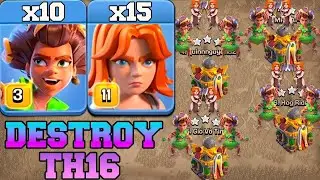 Best legend league attack strategy th 16 root rider +Valkyrie🔥 Clash Of Clans 🥰😘🤩