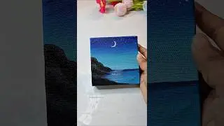 mini canvas painting 😍🤗🎨 #easytutorial #minicanvaspainting #acrylicpainting #artshorts