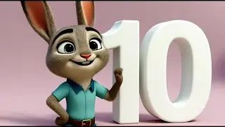 Judy Hopps teaches numbers 1 to 10 for kids, fun and colorful learning