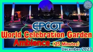 Epcot's World Celebration Garden 27-Minute Ambiance Experience Nighttime in the Newly Opened Oasis!