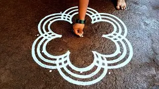 Thai madham simple flowers padi kolam|5*3Thaipusam special Friday simple rangoli| super rangoli