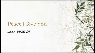 Peace I Give You | John 14:25-31 | Behold: The Gospel of John Part IV