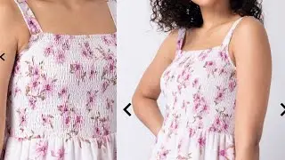 Latest frock design for girls cutting  and stitching / elastic neck / Elastic dress