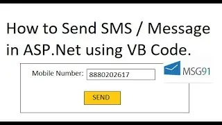 How to send sms / message in ASP.Net using VB Code.