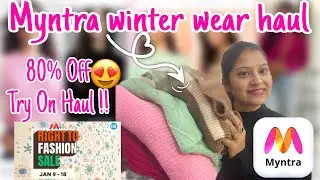 Myntra winter wear haul starting ₹450 | Affordable sweater haul | Try on haul #myntra #fashion 