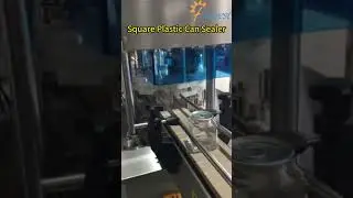 Automatic square plastic container seaming machine, auto servo melon seed can closing machine