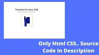 Translate Function CSS||No Java Script||Coder