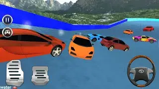 Water Slide Car Racing - Gamepla Walkthrough, Red Car Racing Games, (iOS, Android) Playlist #5
