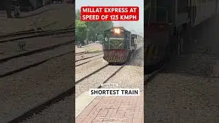 Millat express top speed at 125 KMPH at Mian channu railway station #foryou #railwaycontent #rail