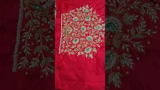 beautiful red maggam work blouse piece for brides @Meesho @MeeshoCreatorClub #meeshofinds#