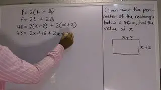 Rectangle Perimeter: Find x