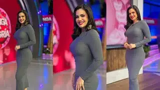 Luz Elena González Sexy vestido Gris 🖤