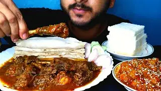 Spicy Duck Curry Eating | White Soft Roti And Chilli Soya | @BhukkhadBoy