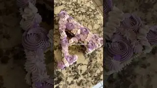 *fake* cookie cake out of wood letters & lightweight spackling #lettercake #cakevideos #cakedecor