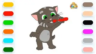 Learn to Draw Talking Tom Billu - Drawing and Coloring Tutorial for Kids