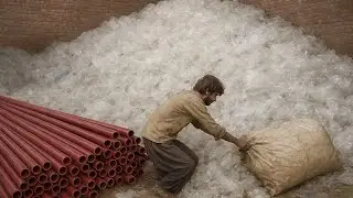 Amazing Process: Converting Waste Plastic into PVC Pipes || Plastic Recycling Factory