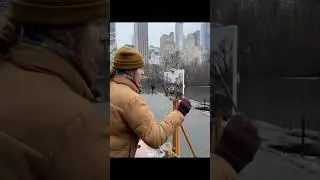 Oil painting in the snow 🥶