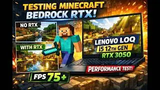 Minecraft Bedrock RTX on RTX 3050 😱 | Lenovo LOQ i5 12th Gen Performance Test #minecraft #test